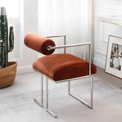 Bauhaus Dining Chair, Modern Designer Stainless Steel Chair, Creative Home Office Chair, Minimalist Retro Accent Seating