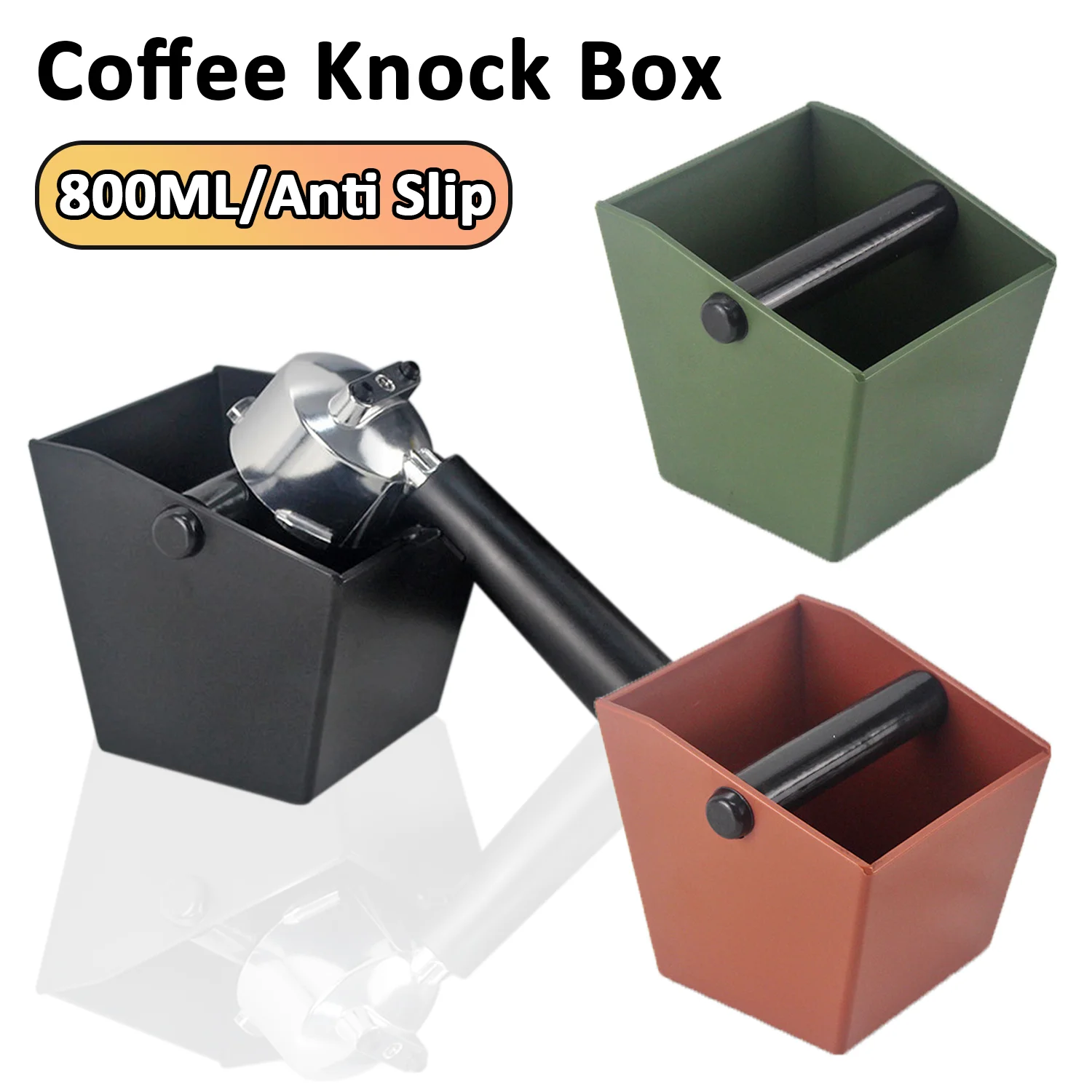 800ML Kaffee Knock Box Espresso Boden Container Dump Bin Eimer Abnehmbare Knock Bar Abgeschrägte Barista Werkzeuge Kaffee Zubehör