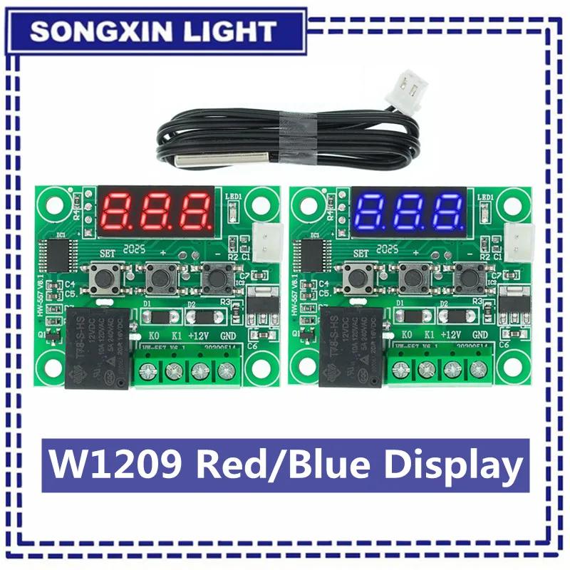 SX 50 cm NTC-Thermistor-Temperatursensor, wasserdichter Sondendraht, 10 K, 1 % 3950 W1209 W1401-Kabel, W1209 Temperaturregelungsmodul Image