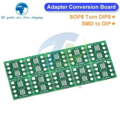 TZT 10PCS SOP8 Drehen DIP8 SMD zu DIP adapter Buchse SOP8/TSSOP8/SOIC8/SSOP8 Bord ZU DIP Adapter Image