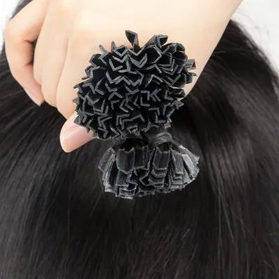 # 1B Mrs Hair Keratin Hair K Tip Hot Fusion Natürliche Echthaarverlängerungen Italien Keratin Kleber Maschine Remy Haar 12" 16" 20" 24"