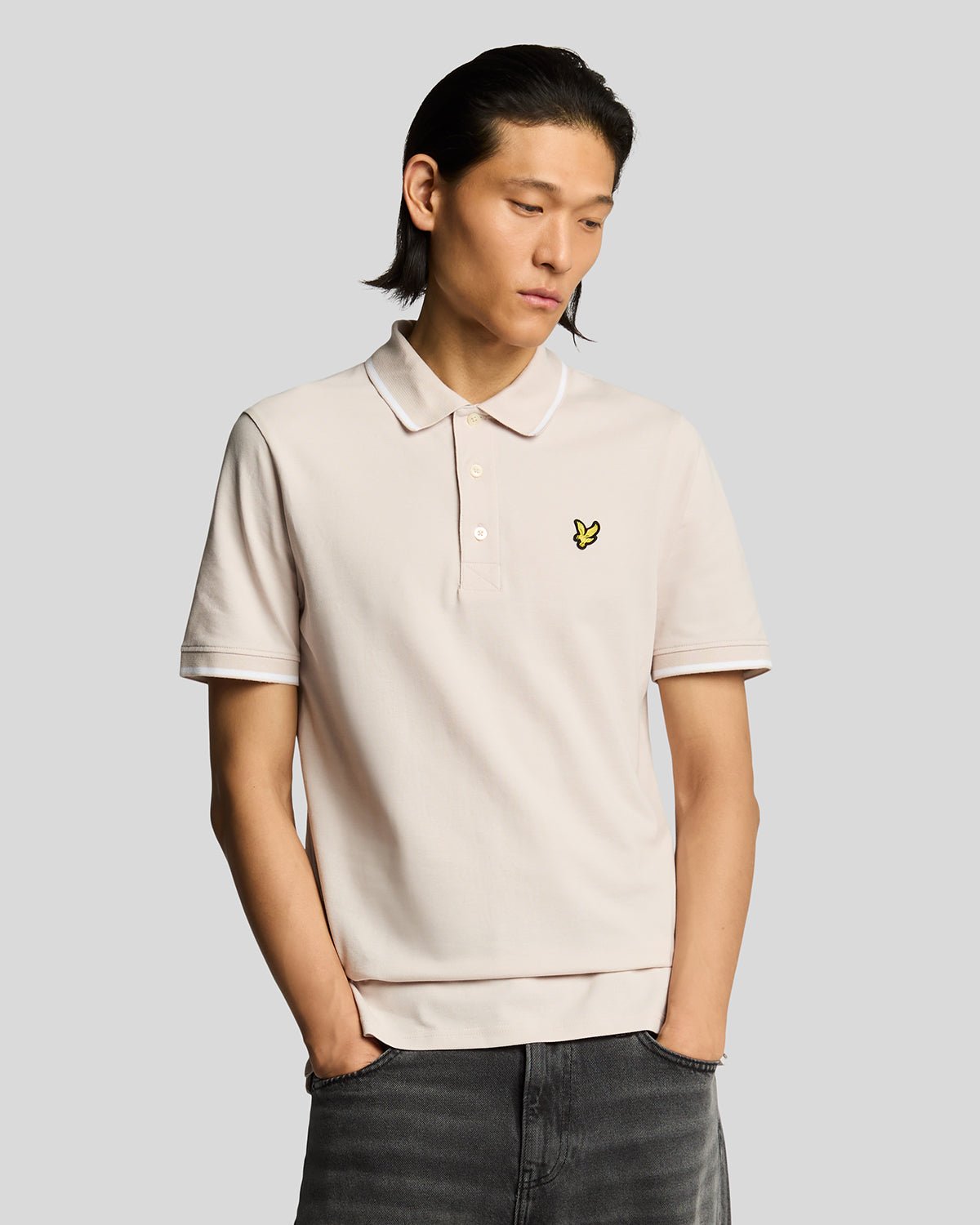 Lyle & Scott Polo-Shirt mit Kontrastbesatz - Pink Image