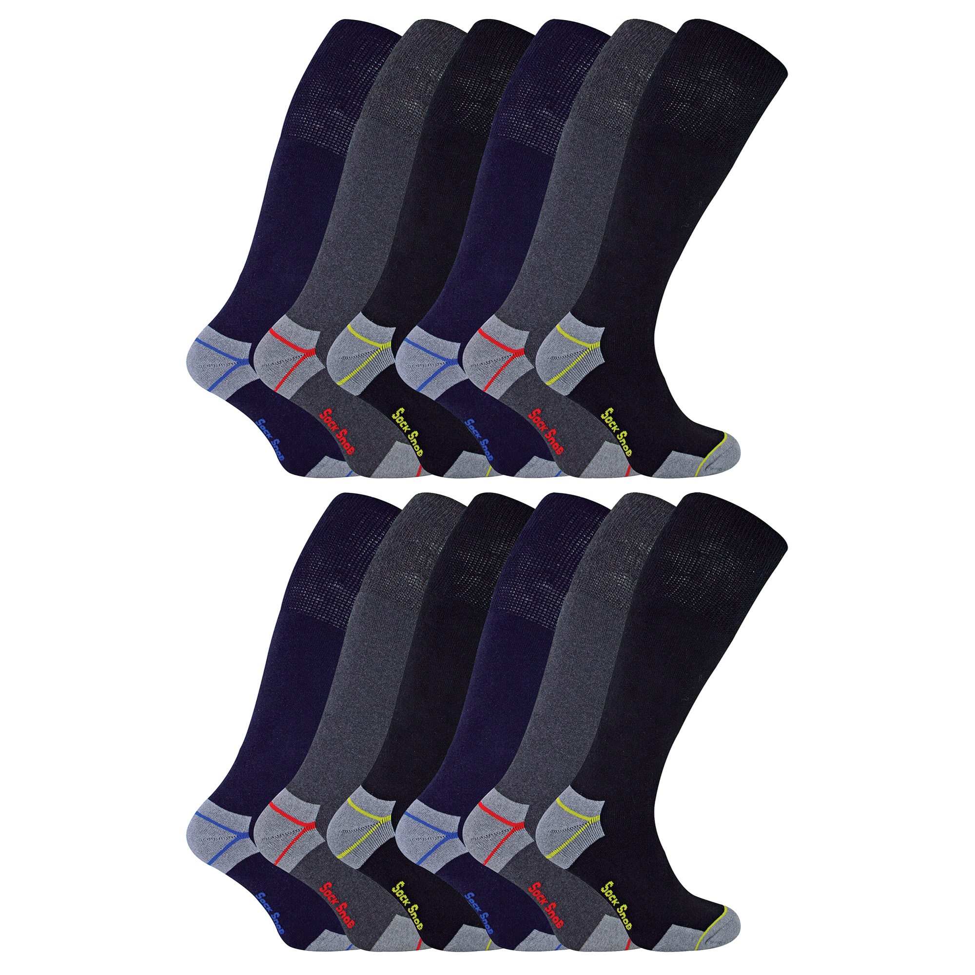 12 Paar Herren Kniestrumpf aus hochwertiger Baumwolle - Ultimative Arbeitssocken Image