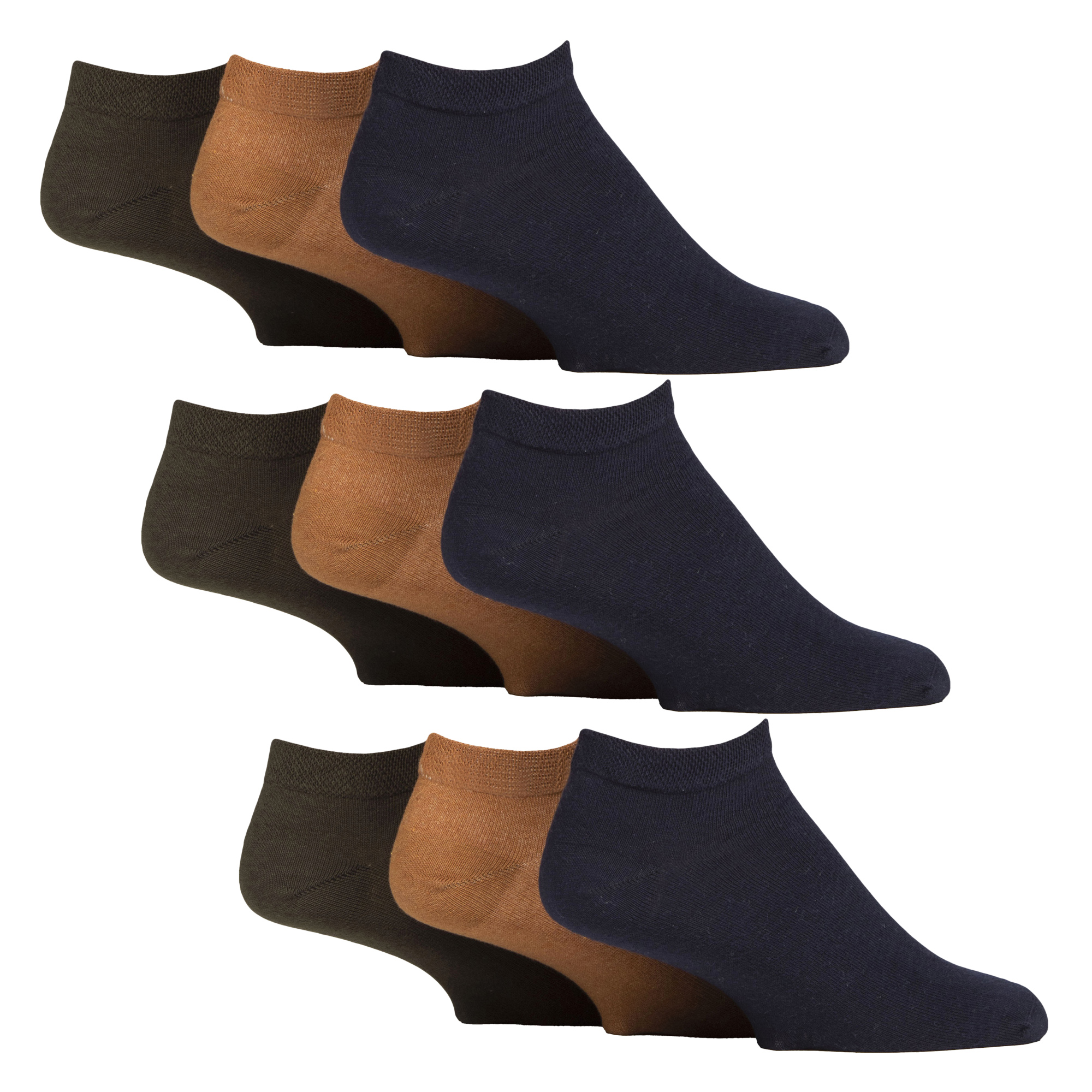 9er Pack Männer Diabetiker Trainingssocken | Nicht-elastische extra breite Knöchelsocken Image