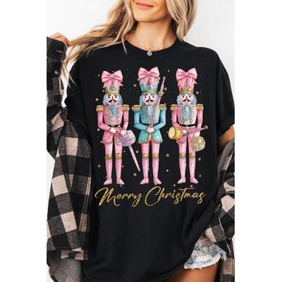 Azura Exchange Schwarzer Nussknacker Frohe Weihnachten Bedrucktes Crewneck T-Shirt Image