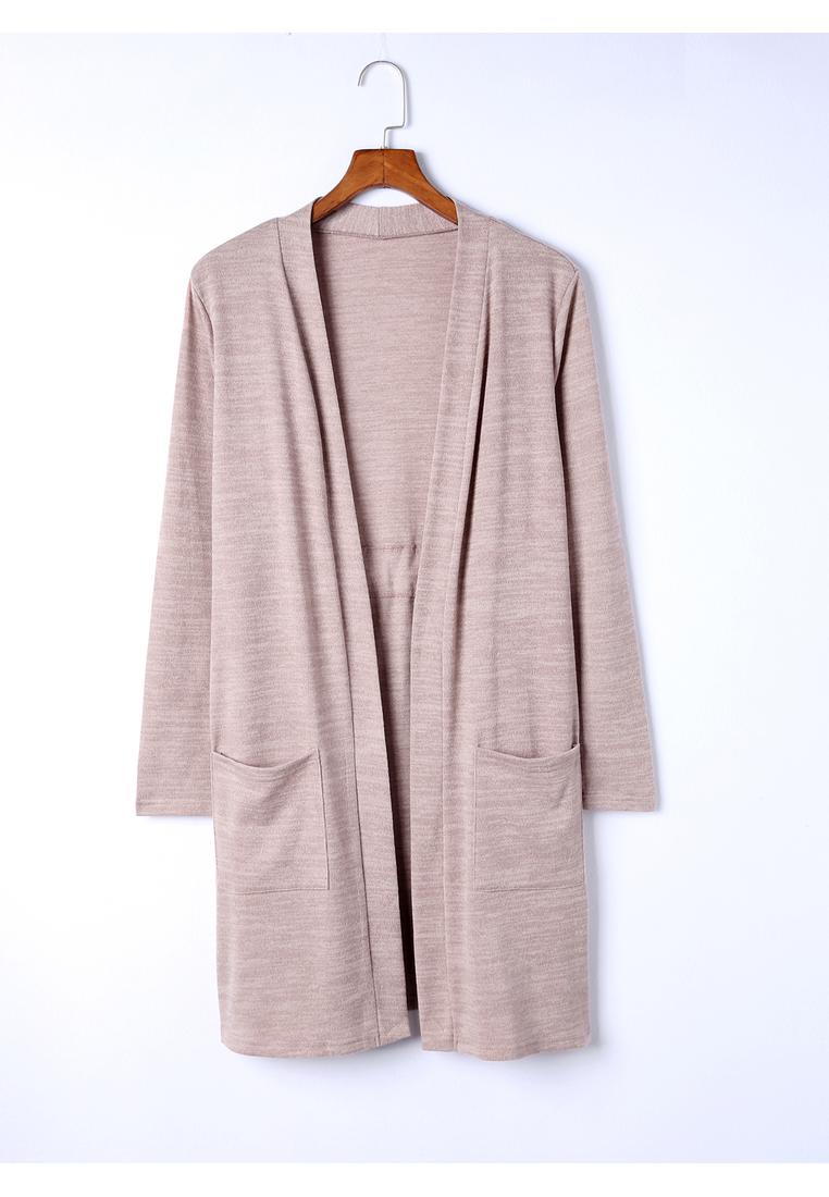 Azura Exchange Damen Offener Front-Cardigan mit Taschen in Pink Image