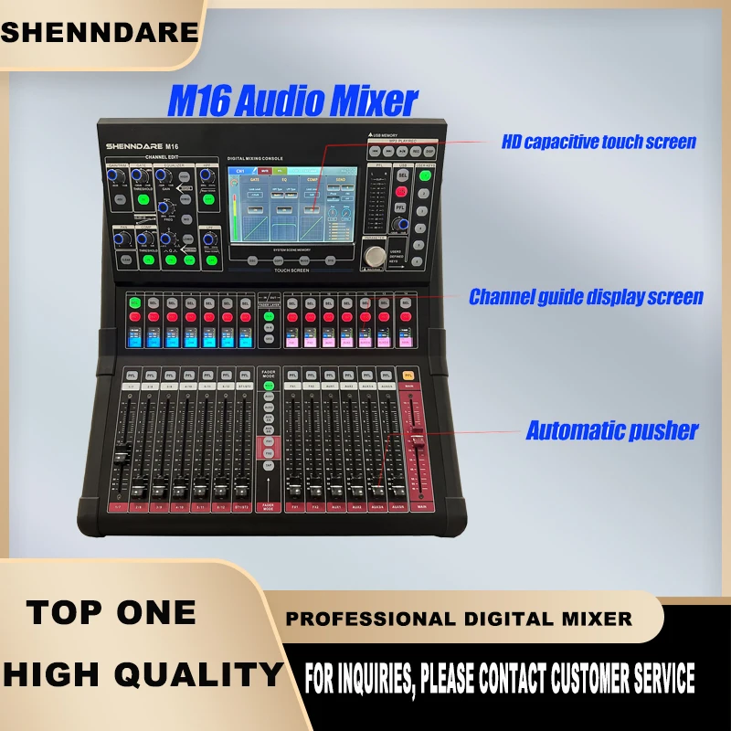 M16 Konsole Digital Mixing 18-Kanal Professioneller Digitalmixer DJ Audio Console Mixer Professionelles Audio-Sound-Tabelsystem Image