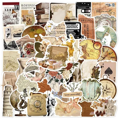 10/30/50 Stück Vintage Cartoon Ästhetische Aufkleber Retro Aufkleber Graffiti Briefpapier Laptop Telefon Wasserdicht Dekoration Aufkleber Pack Image