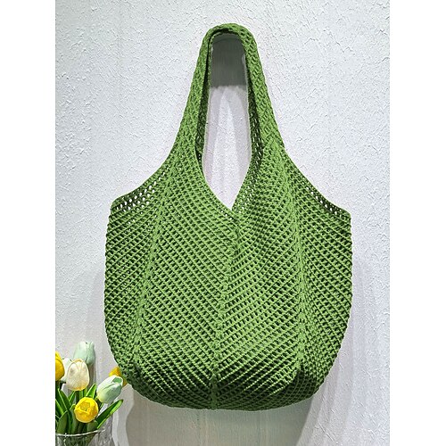 Per donna Borsa tote Borsa hobo Borse a Spalla Poliestere Rete Shopping Casual Quotidiano Spiaggia Grande Capacità Leggero Tinta unica Nero Giallo Rosso