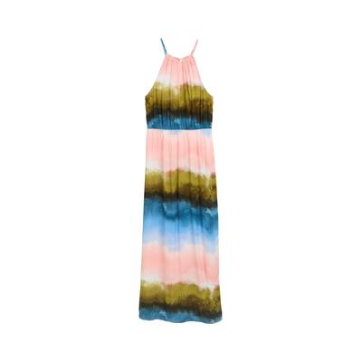TOM TAILOR DENIM Damen Neckholder Maxi-Kleid, blau, Farbverlauf, Gr. S Image