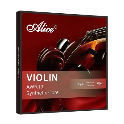 Alice Violin Strings AWR10 Multifilament Synthetic Core Al-Mg Pure Silver Winding Medium Tension for