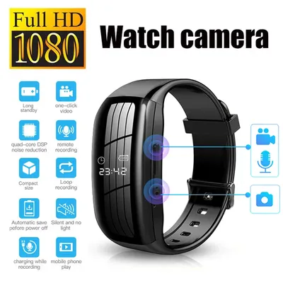 HD Mini Camera Watch 8-256GB Video Voice Recorder Bracelet USB Flash Driver Dictaphone Noise Reduce