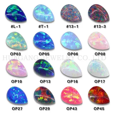 Opal Loose Lab Created Gemstone Pear Shape Flat Base Stone Cabochon Created Beads For Jewelry Making