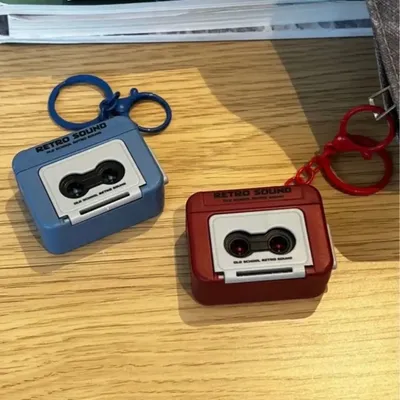 Cassette Recorder Music Key Chain Storage Box Vintage Holder Wall Keychain Mini Player Commemorate