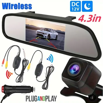Car 4.3 Inch TFT Screen Mirror Monitor Display For Rear View Reverse Backup Camera with Wired To
