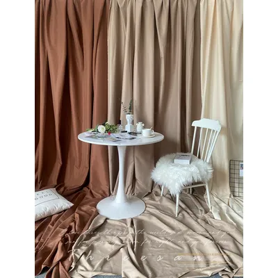 Khaki Brown Photo Background Cloth Ins Style Beige Wall Decoration Room Photography Props 1x1.5m