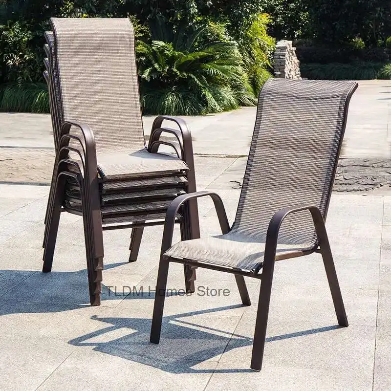 2 pièces chaises de Jardin à dossier haut nordique étanche confortable salle à manger chaises de Jardin dossier Style italien Mueble Jardin meubles