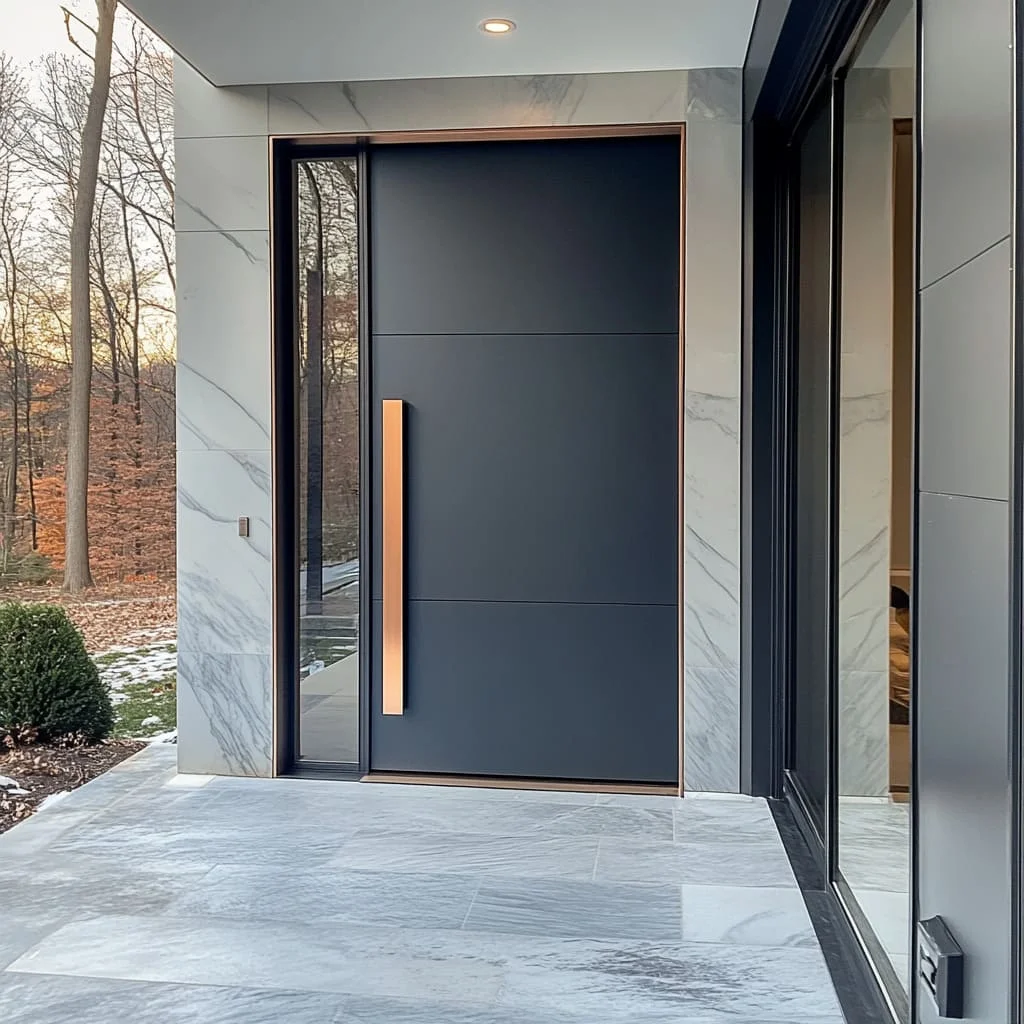 Porta d'ingresso dal design di fascia alta Porta d'ingresso residenziale su misura Parrottura termica Profilo in alluminio Porte d'ingresso per casa isolate termicamente