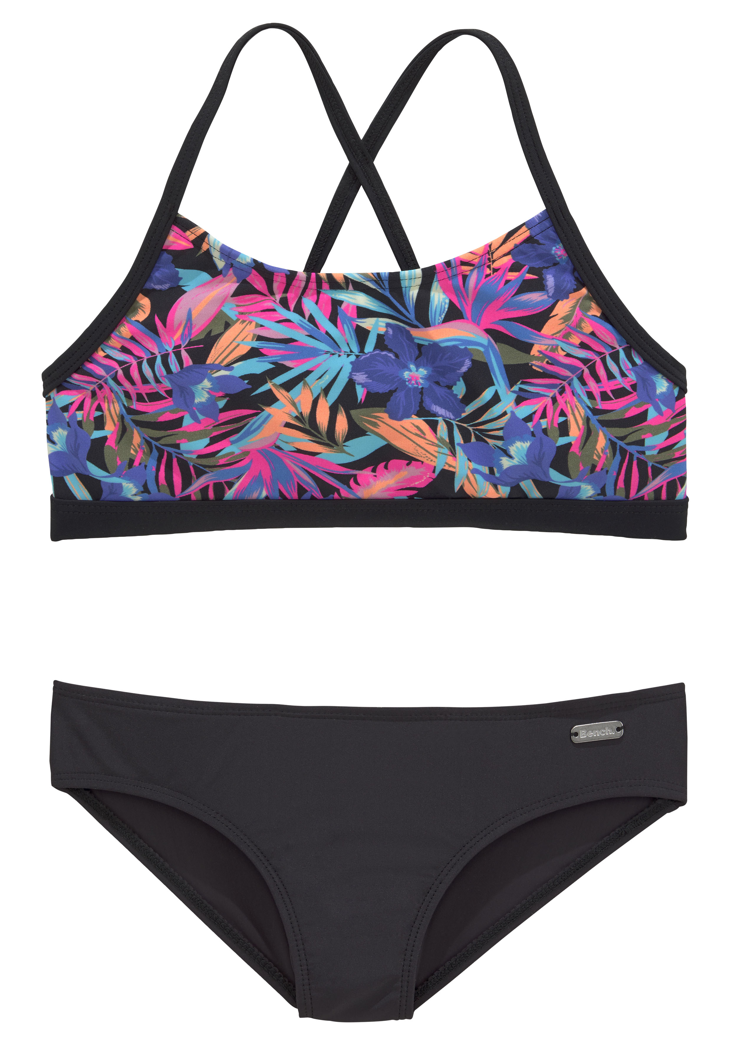 Bustier-Bikini BENCH. "Pitch Kids", Kinder, Gr. 170/176, N-Gr, bunt, Polyamid, bedruckt, floral, Bikini-Sets, mit trendigem Dschungeldruck Image