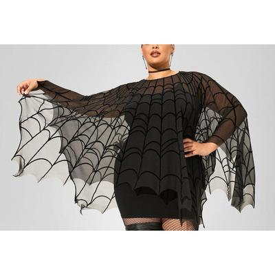 Torrid Tops | Torrid Plus Size 3/4 Halloween Spiderweb Cosplay Spider Costume Poncho Punk Goth | Color: Black | Size: 3x/4x