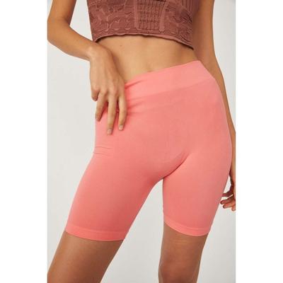 Free People Shorts | Free People Posh Coral Seamless Biker Shorts Women's Size X-Small/Small Xs/S | Color: Orange/Pink | Size: Xs/S