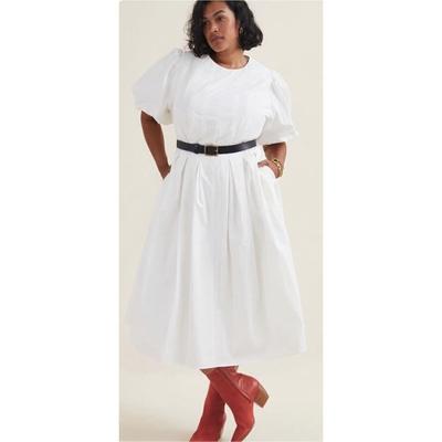 Anthropologie Dresses | Eri + Ali Anthropologie Corset Seamed Midi Dress Nwt Plus 18w White Grad Dress | Color: White | Size: 18w