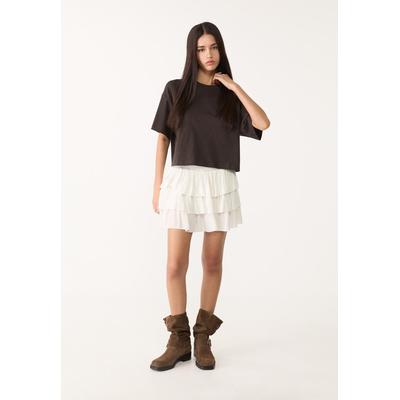 Stradivarius Oversize cropped T-shirt Brown M