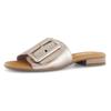 Pantolette GABOR "RHODOS", Damen, Gr. 41, gold (goldfarben), Ziegenleder, metallic, klassisch, Schuhe, Blockabsatz, Sommerschuh, Komfortschuh in Weite G (= weit)