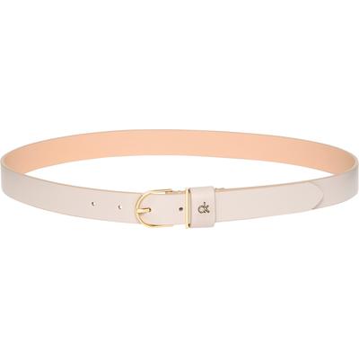Ledergürtel CALVIN KLEIN "CK METAL LOOP ROUND BUCKLE 25MM", Damen, Gr. 80, chateau, Rindsleder, unifarben, casual, Gürtel, Größenverstellbar Image