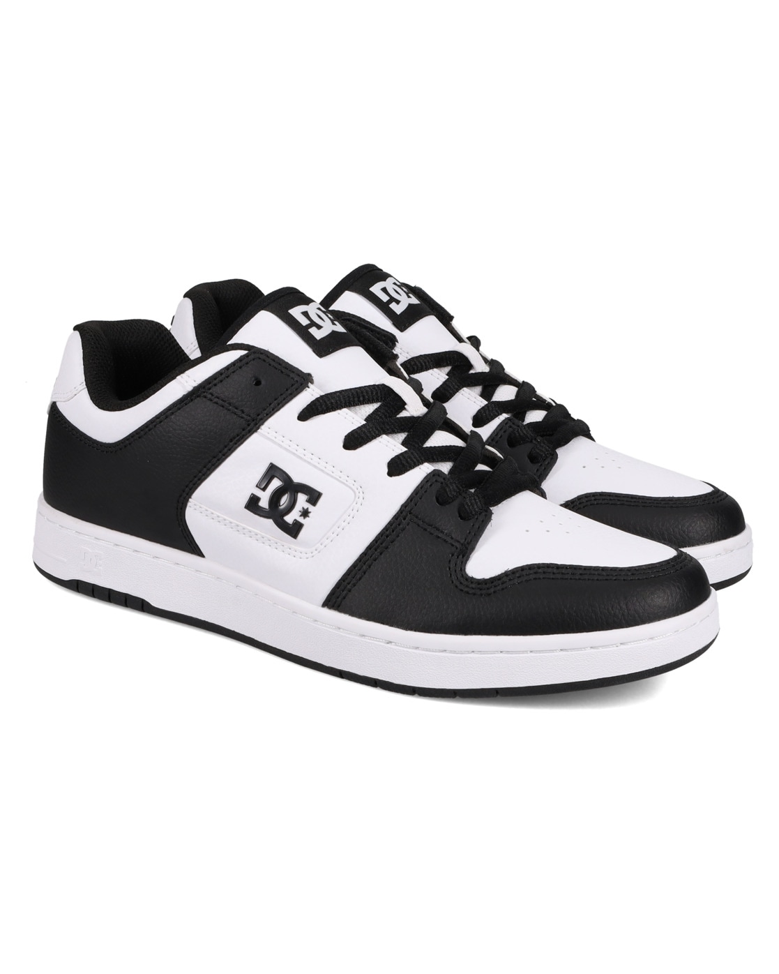 Sneaker DC SHOES "Manteca", Herren, Gr. 7(39), schwarz-weiß (weiß, schwarz, weiß), Obermaterial:Obermaterial: Leder (Kuh) / Futter: Textil / Außensohle: Gummi;, Schuhe Sneaker