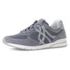 Keilsneaker GABOR "FLORENZ", Damen, Gr. 39, blau (graublau), Veloursleder, Textil, casual, Schuhe, Freiezeitschuh, Halbschuh, Schnürschuh in Komfortweite G (=weit)