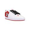 Sneaker DC SHOES "Court Graffik", Gr. 10,5(44), weiß, rot, schwarz, 57.05% Leder, 28.2% Synthetikmaterial, 13.87% Polyester, 0.88% Textil, Schuhe
