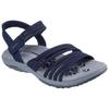 Sandale SKECHERS "REGGAE SLIM", Damen, Gr. 39, blau (navy), Textil, Lederimitat, casual, Schuhe, Sommerschuh, Trekking Sandale mit praktischem Klettverschluss