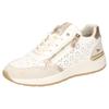 Sneaker MUSTANG SHOES, Damen, Gr. 37, gold (weiß, goldfarben), Lederimitat, metallic, modisch, Schuhe, Runners Sneaker, Plateausneaker mit Außenreißverschluss