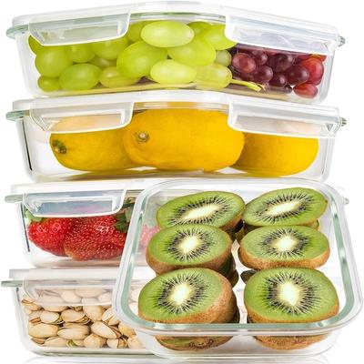 (5 Pack, 36oz) Glass Food Storage Containers