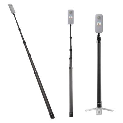 TEMU Camnoon 3 Meters/118 Inches Portable Selfie Stick Telescoping Selfie Stand Carbon Fiber 4 Sections With 1/4in Screw Compatible With X2/x3