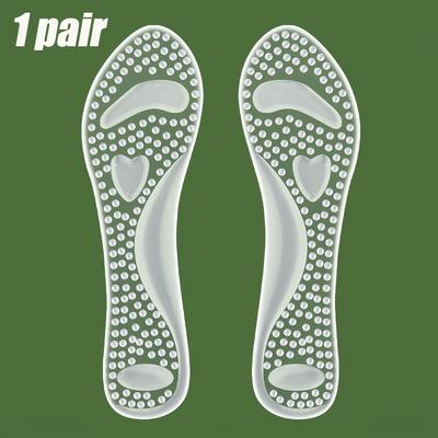 TEMU 1 Pair Silicone Love Pattern Insoles For Women, Non-slip Durable Arch Support Gel, Shock Absorption Lightweight Inserts Image