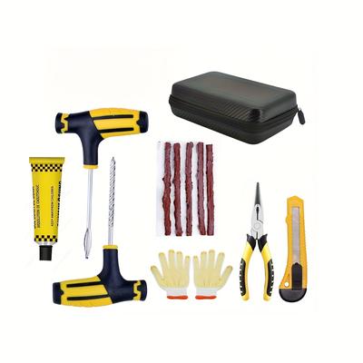 TEMU Complete Tire Repair Tool Set With Glue, Including A Of Practical Tools, Can Repair Tire Damage! Image