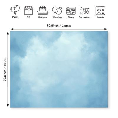 TEMU 1pc Light Blue Polyester Backdrop For Photo Studio - Soft Watercolor , Multipurpose Party Decoration, No Electricity Needed, Birthdays, Events, And Creative Portraits Image