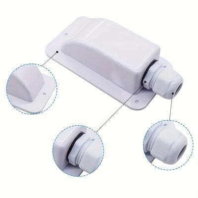 TEMU 1pc Rv Roof Cable Entry Box, Abs Resin, Solar Panel & Safety Camera Mount, Non-waterproof Cable For Rvs And Yachts, Marine Accessory | Sleek | Secure Mounting, Rv Roof Toppe Image