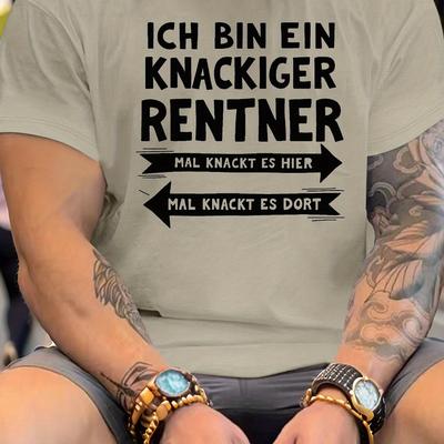 TEMU Crunchy Pensioner Crinkle Plus Size Men's T-shirt Image