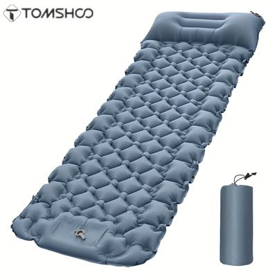 TEMU Lixada Lightweight Self-inflating Camping Mat With Air Pillow – Portable Rectangular Sleeping Pad For Backpacking, Blue, Includes Storage Bag, Ideal For , Thanksgiving Image