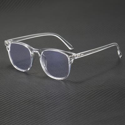 TEMU 1pc Unisex Oval Full-rim Anti-blue Light Glasses, Minimalist Clear & Lenses, Plastic Hinges For , Eye Protection Spectacles For Computer, Gaming, Tv, And Phone Use Image