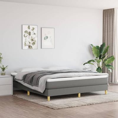 TEMU Bed Frame Without Mattress Dark Grey 180x200 Cm Fabric Image