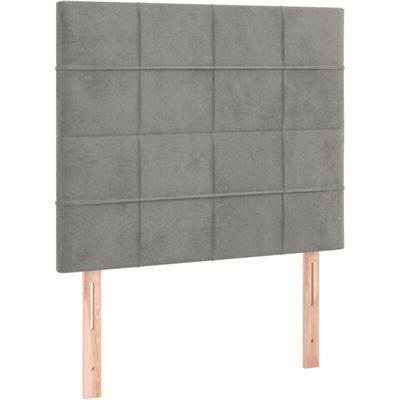 Vidaxl - led Kopfteil Hellgrau 90x5x118/128 cm Samt Image