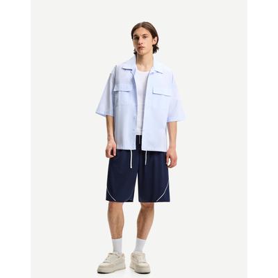 Bershka Mesh Bermuda Shorts Men L Navy