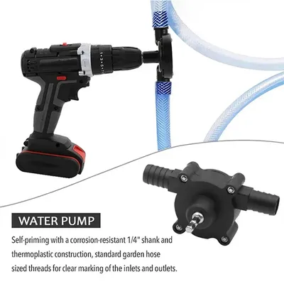 Household Portable Elec tric Drill Pump Die sel Oil Fluid Water Pump Mini Hand Self-priming Liquid Transfer Pumps