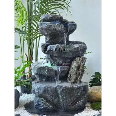 Modern Minimalist Floor Courtyard Rockery Water Fountain Decoration Circulating Water Entrance Water Landscape Decoration