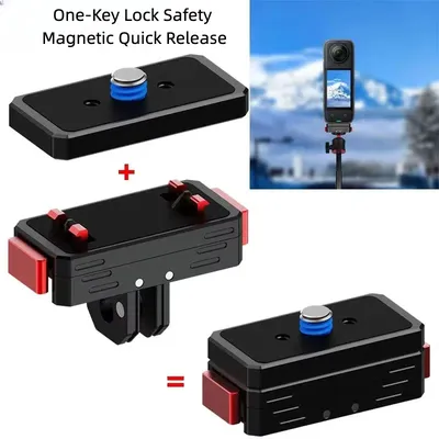 Magnetic Quick Release Adapter Tripod Adapter for Insta360 X4 1/4 ARRI Anti-Reverse for GoPro Insta 360 Ace Pro2 Action Camera