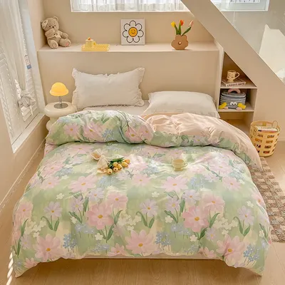 Cotton Printed Duvet Cover Long Staple Cotton Duvet Cover AB Version Quilt Cover Queen Size Comforter Cover Bedding